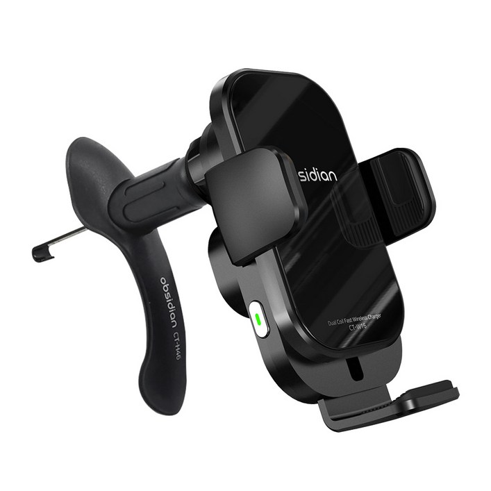 옵시디언 차량용 휴대폰 무선충전기거치대 묶음패키지 CTW16  CTH46, 블랙, CTW16CTH46