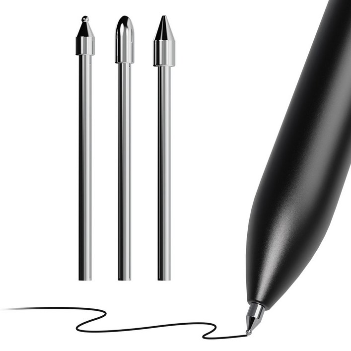 누아트 갤럭시탭 S펜 호환 교체형 메탈 볼펜 샤프 만년필형 펜촉 3p