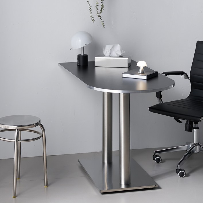 웰퍼니처 브루니 실버엣지 반타원 식탁 테이블 방문설치