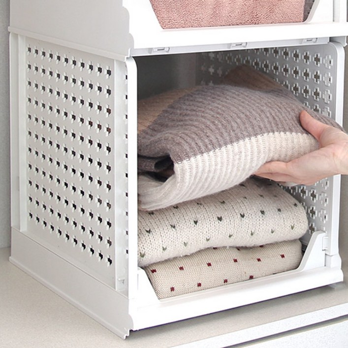 올리빙 국내 제조 크로스 접이식 슬라이딩 리빙박스