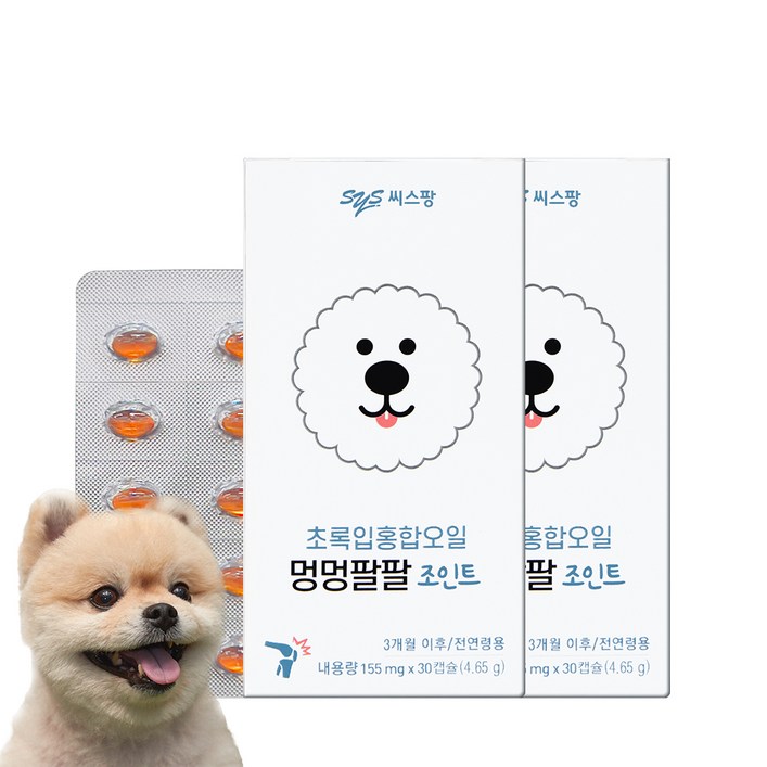 씨스팡 멍멍팔팔 조인트 반려견 관절 영양제, 초록입홍합, 2개 씨스팡 멍멍팔팔 조인트 반려견 관절 영양제, 초록입홍합, 2개