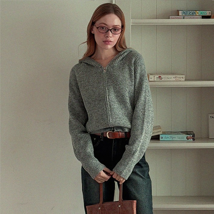 앤드스타일 여성용 웜소프트13탄 투웨이 후드 집업 니트 가디건 265012