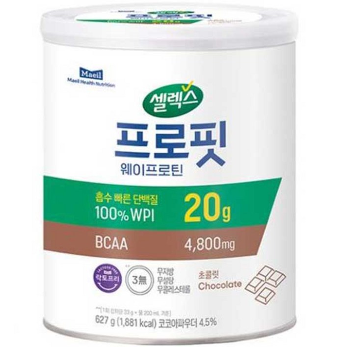 셀렉스 스포츠 웨이 프로틴 파우더 초콜릿, 627g, 1통