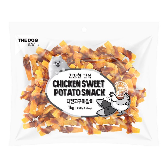 더독 건강한 강아지 간식 고구마 말이 1kg, 고구마  치킨 혼합맛, 1개
