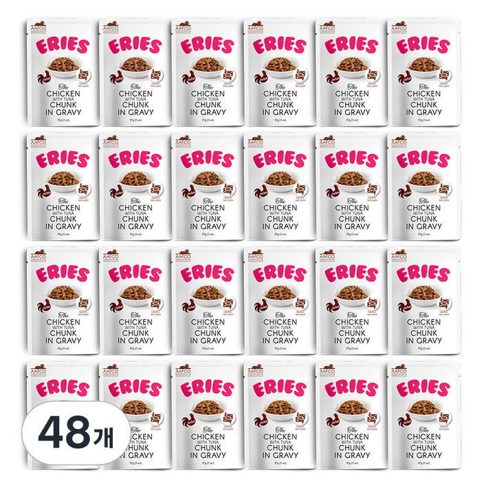 에리에스 고양이 주식 파우치 습식사료, 닭, 85g, 48개