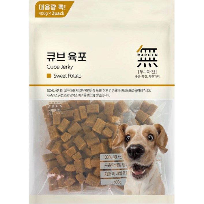 무마진 큐브 육포 강아지 간식 져키, 고구마맛, 800g, 1개 무마진 큐브 육포 강아지 간식 져키, 고구마맛, 800g, 1개