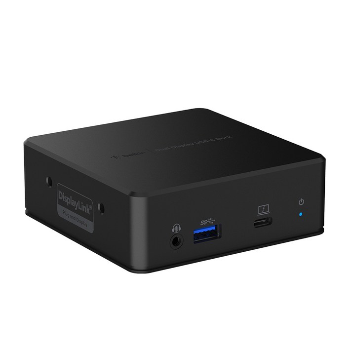 맥북도킹스테이션 벨킨 USB C타입 듀얼 디스플레이 도킹스테이션 USB허브 INC002qc, 블랙