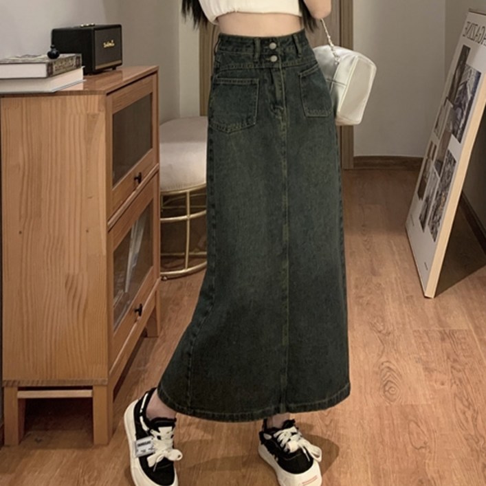 어썸풀 여성용 테르닉스 데님 롱 스커트 A26SPSK121905