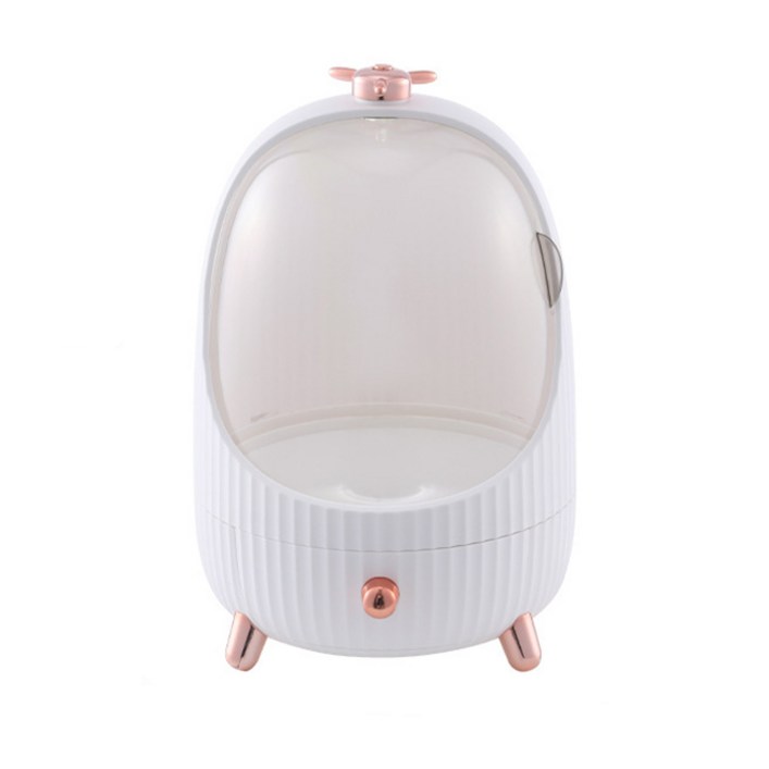 투명 미닫이 서랍형 대형 화장품 정리대 YTRA1561, 1개, 화이트