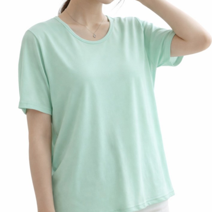 라라온 여성용 심플 U넥 쿨링 반팔 티셔츠 26TSP3929