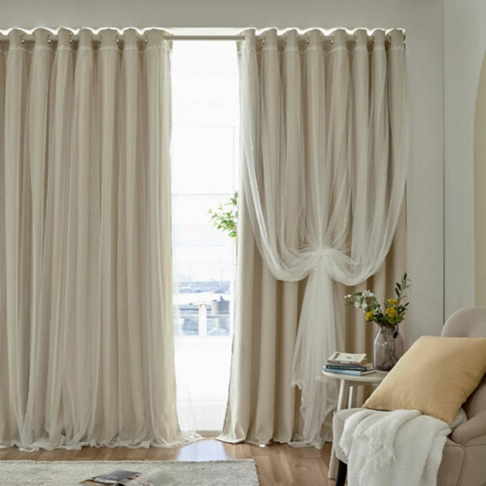 모던하우스 ON마리 이중레이스 암막커튼