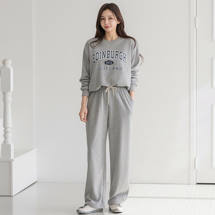 부루앤쥬디 G 레터링 맨투맨 + 와이드 팬츠 세트 ORCST501D