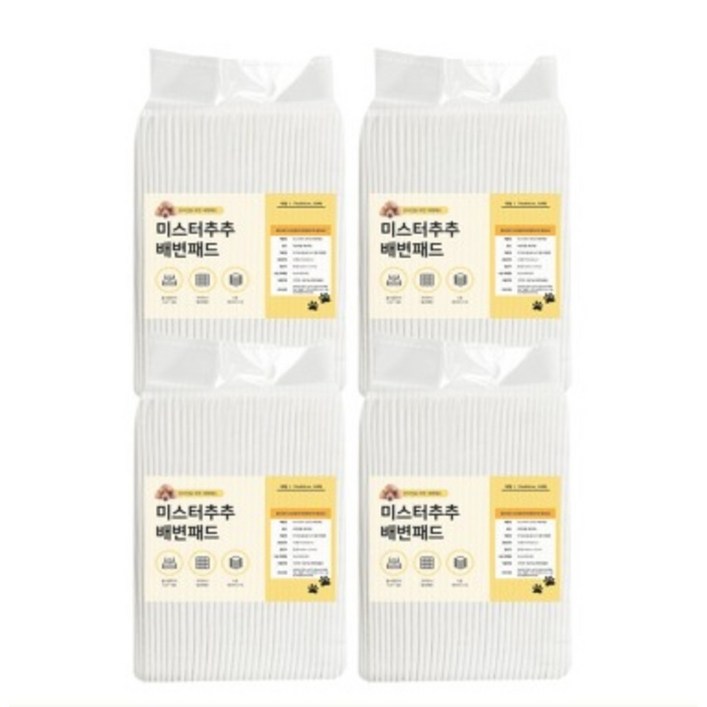 미스터추추 강아지 배변패드 45g, 50개입, 4개 미스터추추 강아지 배변패드 45g, 50개입, 4개