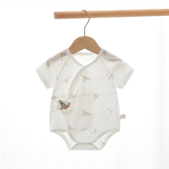 베베니즈 유아용 통기성 순면 잔패턴 배냇 반팔 바디수트