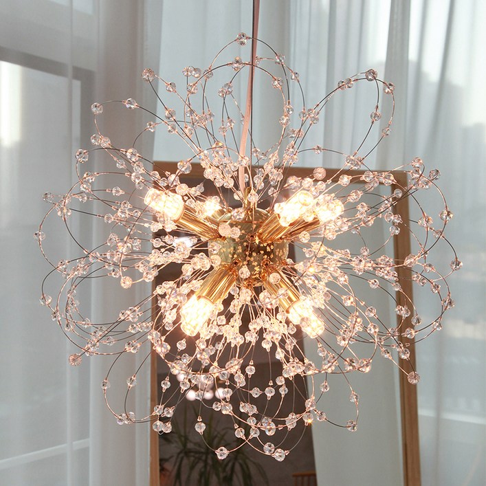 가호 8등 크리스탈 식탁 눈꽃조명