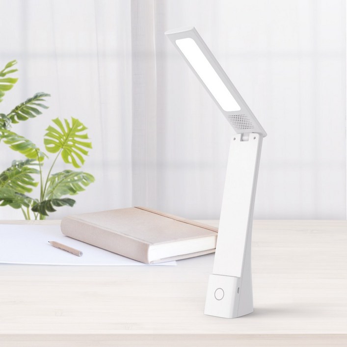 블링라이트 LED 무선 접이식 스탠드 화이트 레이 7100 데스크 램프 블루라이트 차단, 화이트