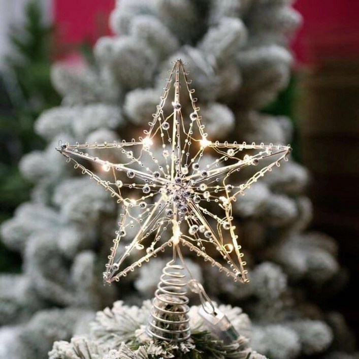 크리스마스 별 트리 장식 소품 꾸미기 토퍼 스타 배터리로 작동 나무 꼭대기 스타