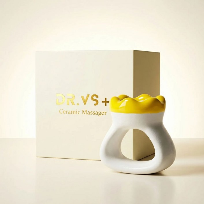 닥터브이에스 세라믹 두피괄사 반지괄사 얼굴 리프팅 마사지기 브이라인 턱라인 관리, 백색, 1개