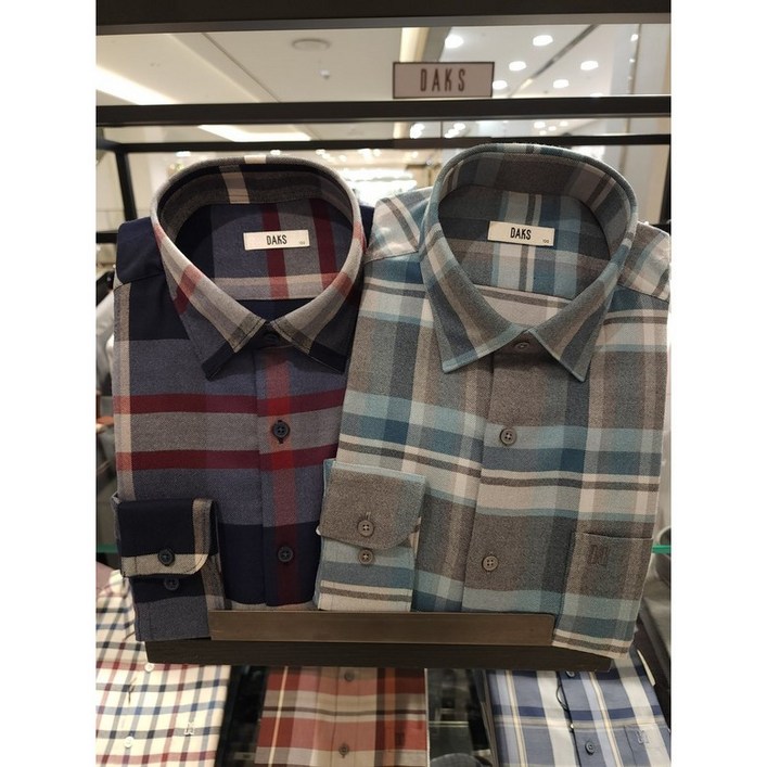 닥스 2025 긴소매 일반핏 기모 체크 남방 2종택1