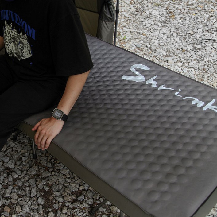 블루폴 슈링크 사입식 자충매트 10T 빌트인 에어펌프 내장 충전식 싱글, 카키