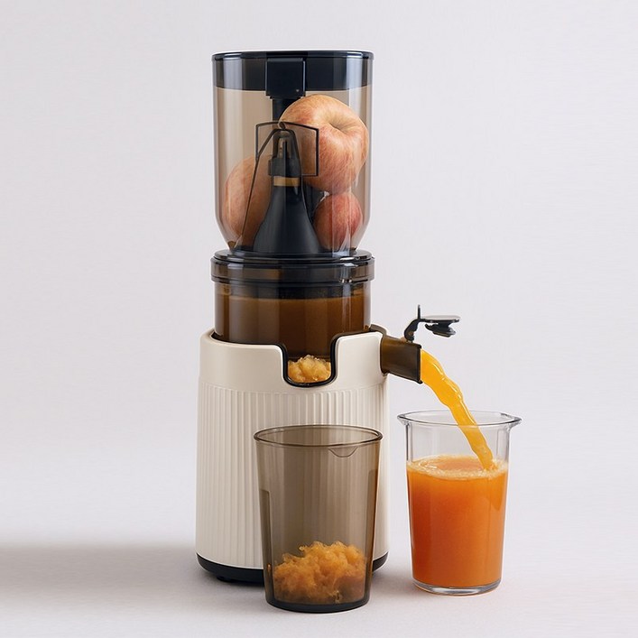 착즙기 녹즙기 스퀴저 오렌지 쥬서기 당근 과일 스무디 가정용 콜드프레스 주스 원액기, 웜화이트