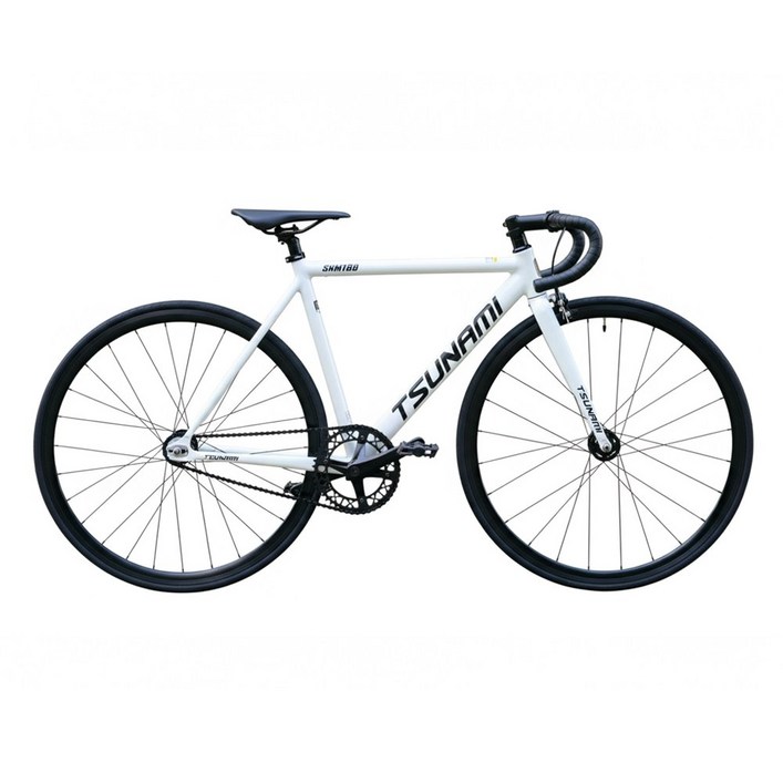 쓰나미 픽시 SNM100 앞뒤브레이크 기본포함 중학생 입문용 완차 7.5kg 국내조립출고, 1개, 55cm, 화이트블랙