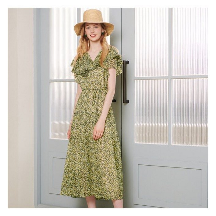 숲 숲  프린팅 쉬폰 원피스 SZ5OP81