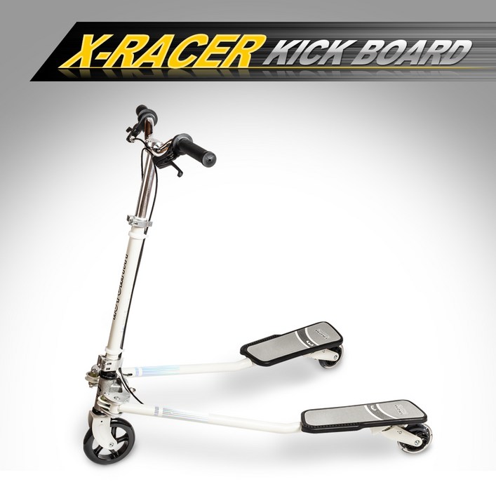 엠스키 세미 틸딩 킥보드 세발 퀵보드 어린이 초등학생  성인 트라이더 LED 씽씽이, 화이트