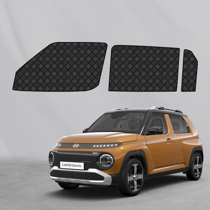 캐스퍼EV 본투로드 하이브 캠핑 차박 커튼 차량 햇빛가리개 한대분, 1개, 블랙