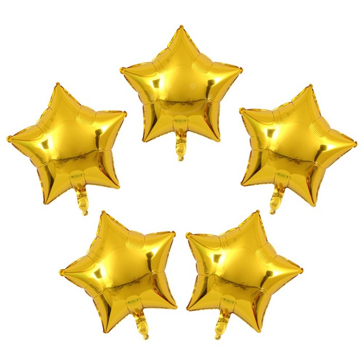 스타 은박풍선45cm 파티용품 에브리띵스마일 1054, 5개, 골드