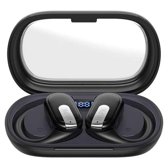 와피크 디스플레이 OWS 5.4 오픈형 귀걸이 고음질 무선 블루투스 이어폰 RS5, 블랙