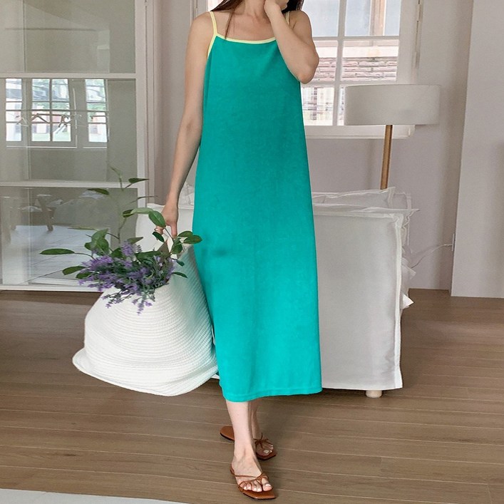 서우 랍빠 타월 테리 롱 원피스