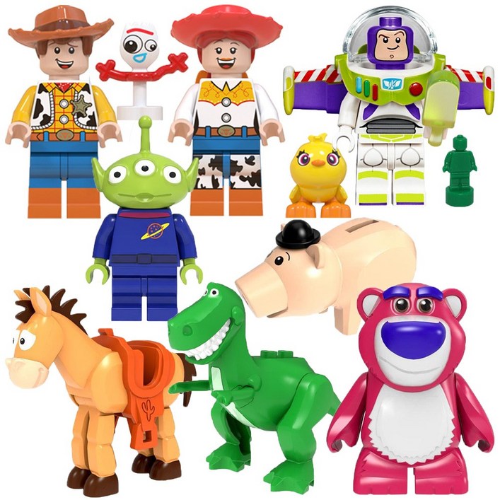토이스토리 8종 B 세트 호환블럭 브릭미니피규어 취미/수집/장식/컬렉션용 커스텀 블록피겨, 1개
