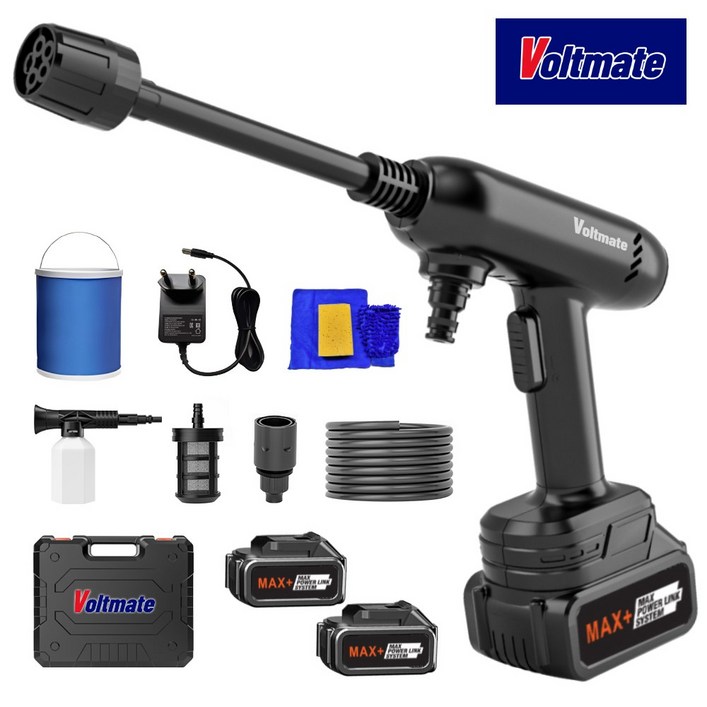 국내발송 VoltMate 독일 수입 무선 고압세척기 고압세차기 휴대용 세차기 5in1 다기능 고급형 부스터 세차기 15000mAh 듀얼 배터리
