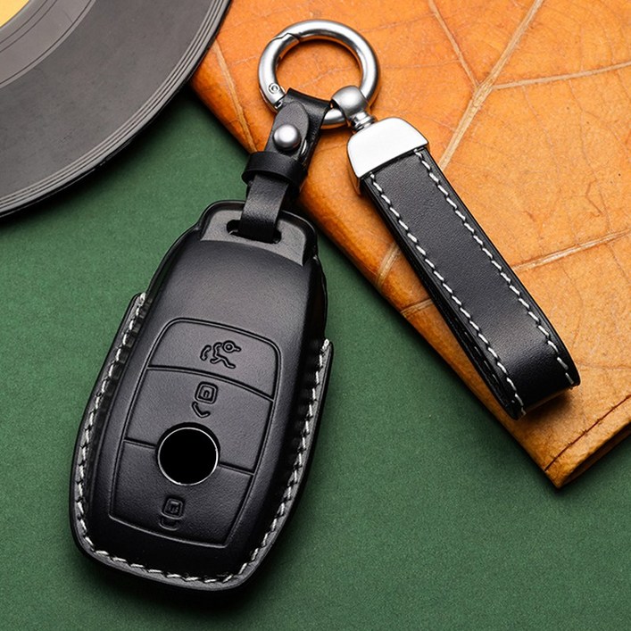 CABULE 호환 벤츠 자동차키케이스 가죽 차키케이스 자동차키링 차량용품, A타입