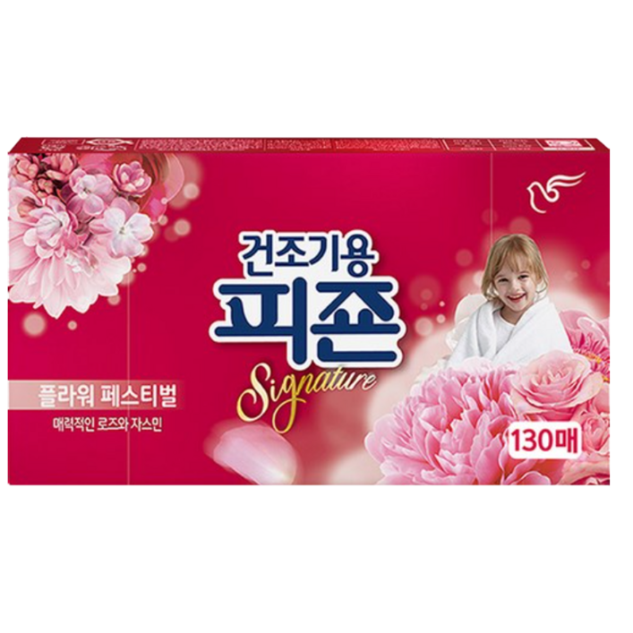 피죤 건조기용 시트 섬유유연제 본품 플라워페스티벌 40p