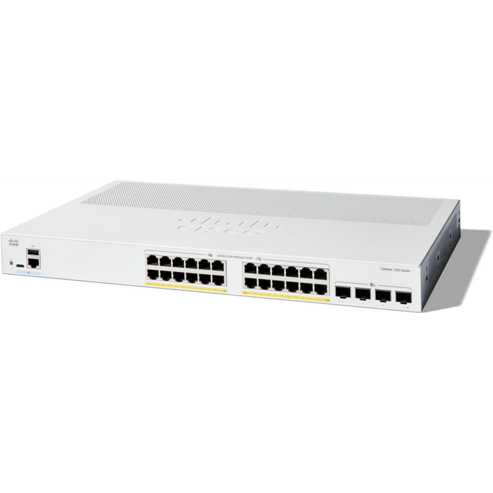 CISCO Catalyst 1300 24port PoE 4x10G SFP+ C1300-24P-4X 24포트 스위칭허브 4SFP+ CBS350-24P-4X후속, 단일상품, 1개
