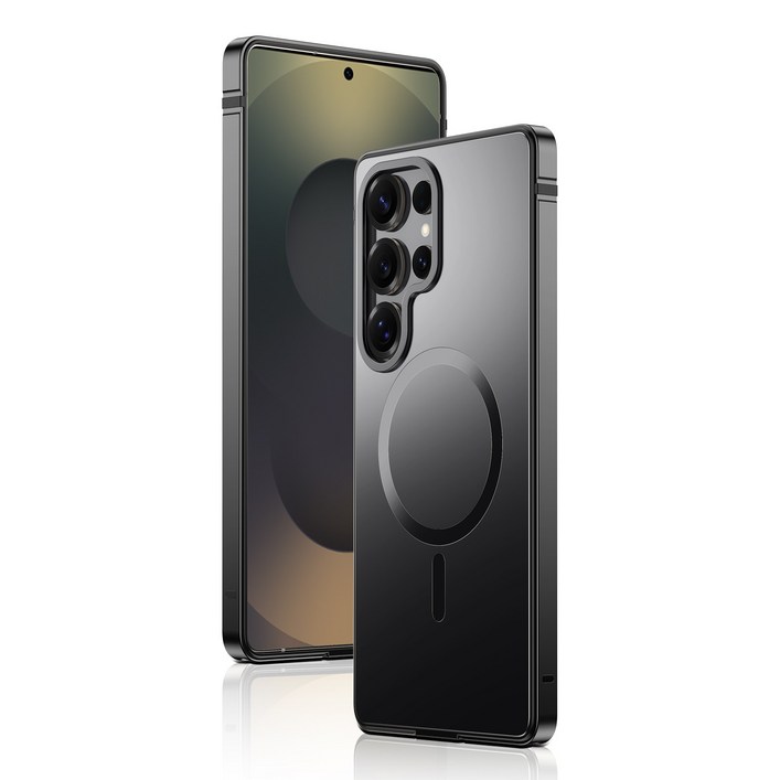 고급 비즈니스용 삼성 S25ultra에 적용되는 신형 호화롭다 핸드폰 케이스, S25U 금속 방충격 테두리 Magsafe 자석 흡착 초박형 보호 케이스