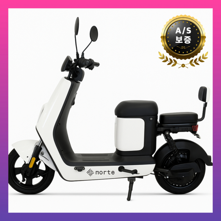 노르테 전동 스쿠터 전기 바이크 성인용 출퇴근 자토바이 미니벨로 오토바이, 화이트