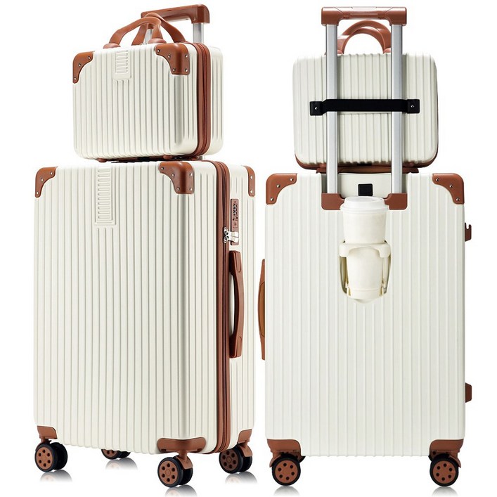 3년AS 다용도 기내용 캐리어 20인치 24인치 28인치 USB 충전포트 360도 회전바퀴 경량 여행용가방 2종 세트