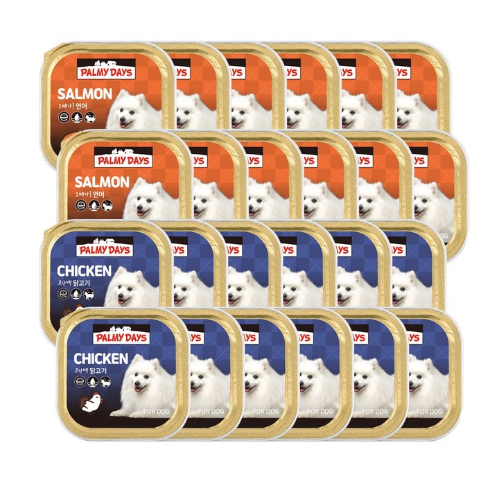 파미데이즈 강아지캔 연어x12+치킨x12 애견습식사료 강아지간식, 단품