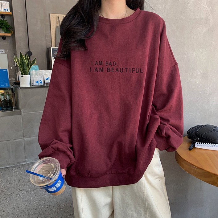 레터링 오버핏 박시 커플 티셔츠 맨투맨