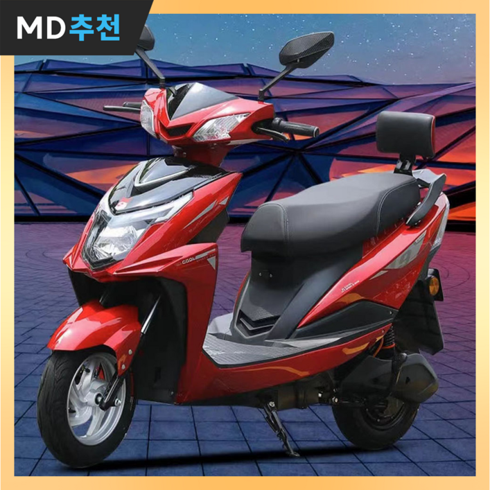 카로벨 고출력 전기 오토바이 스쿠터 바이크 전동 소형 미니 디스크브레이크 출퇴근 배달, 레드, 72v 23A