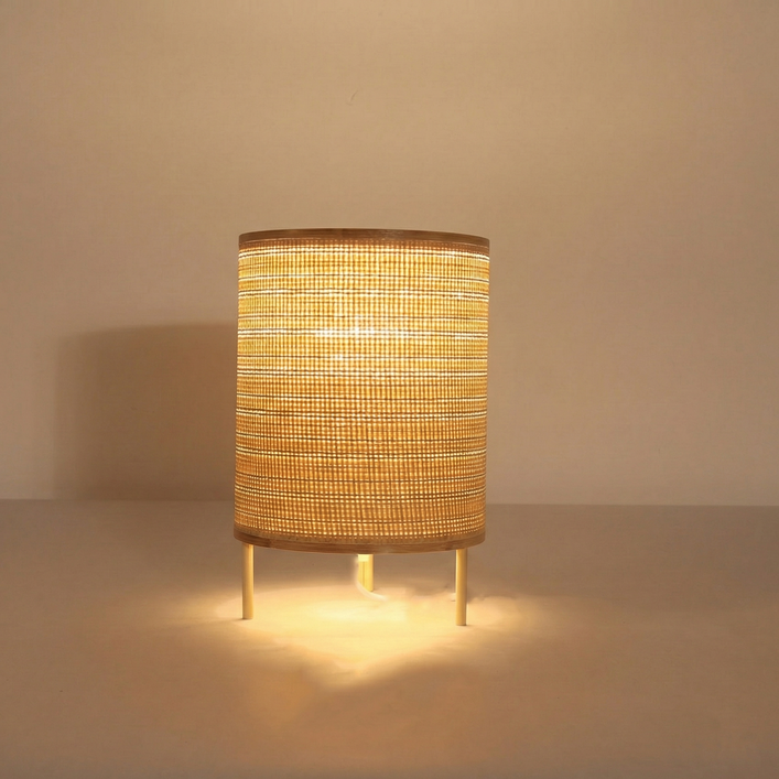 우드 무드등 단스탠드 침실 인테리어 조명 모래시계 테이블 스탠드 라탄 대나무 갓 조명 신혼부부 선물 수유조명, 라인 트리포드