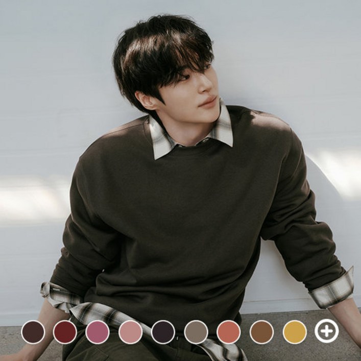 지오다노 025920 변우석 브러시드 솔리드 맨투맨 2419406