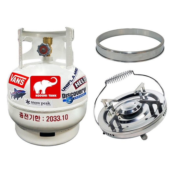 화력조절 해바라기버너 코돌이탱크 LPG 3kg 고화력 버너세트스티커무료증정, 1세트, 3번3kg링가드1005버너