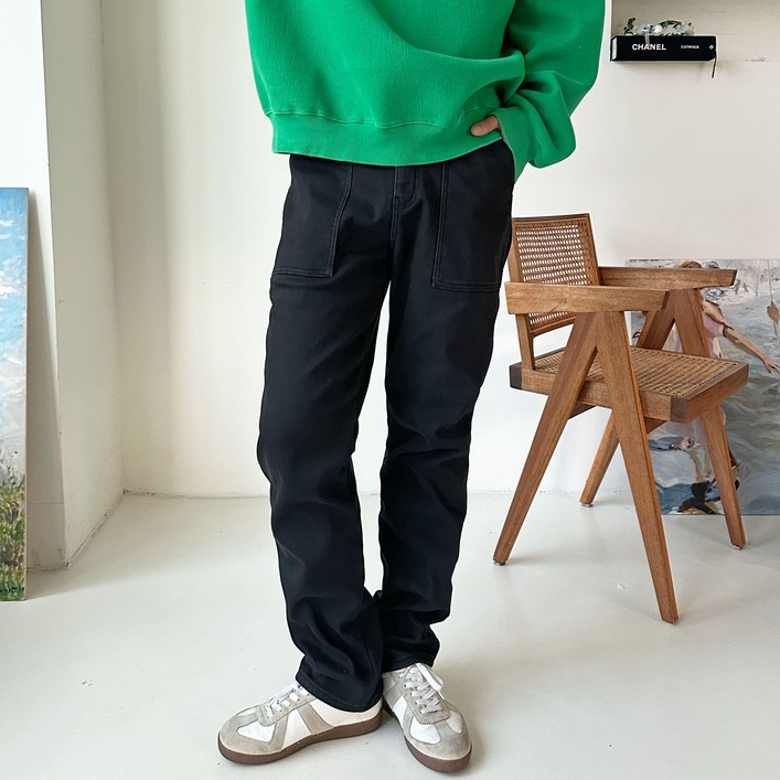 밍크퍼 기모 본딩 아메카지 남자 바지
