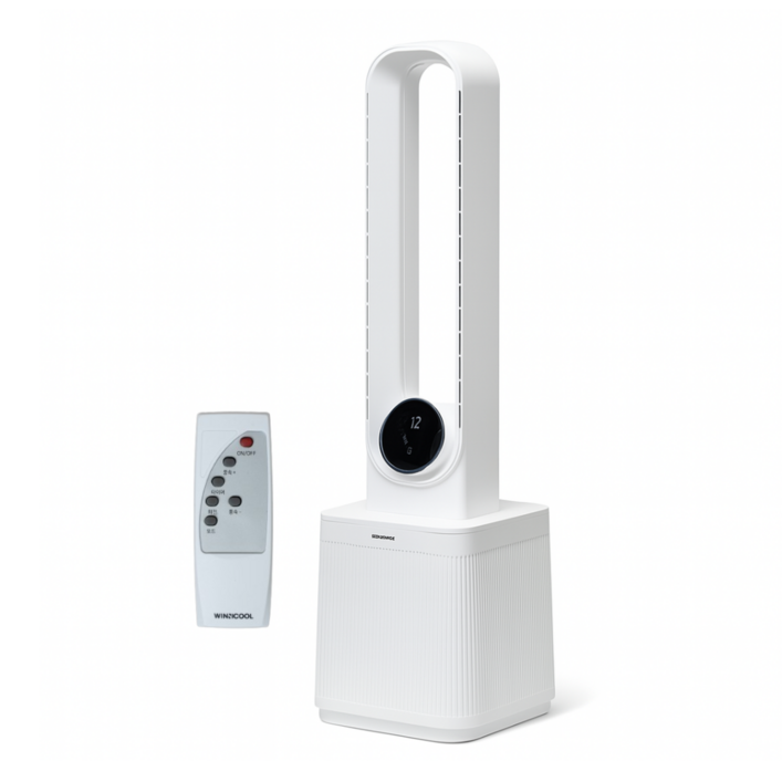New 25년형 위니쿨 공기청정형 BLDC 저소음 타워형 날개없는 아기 선풍기