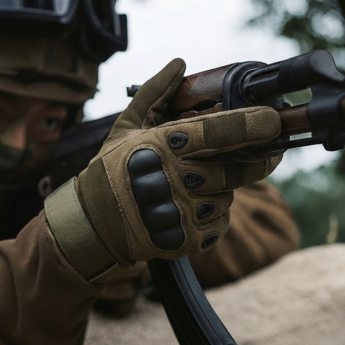 강력 보호 하드너클 전술장갑 오토바이 바이크 등산 작업용 밀리터리 장갑, 1개, 전술장갑카키색