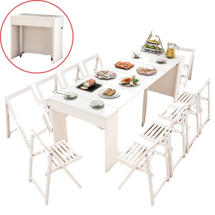 다이나테이블 확장형식탁 접이식 식탁 탁자 카페 대형 바퀴형 다이닝 거실 테이블 다용도 롱테이블